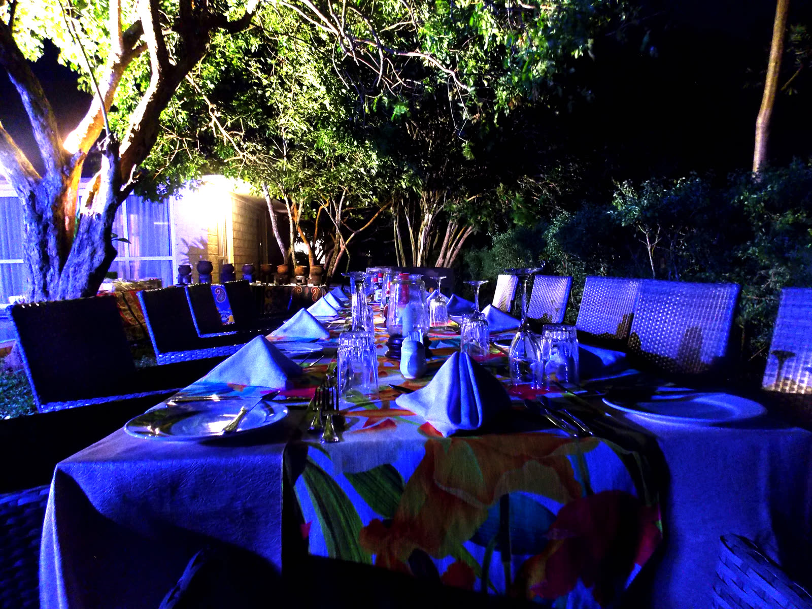 Exclusive villa dinner setup